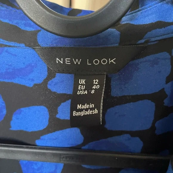 New Look Blue Patterned Blouse - Picture 3 of 3